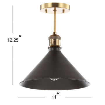 Nick 11" Metal LED Semi Flush Mount - JONATHAN Y